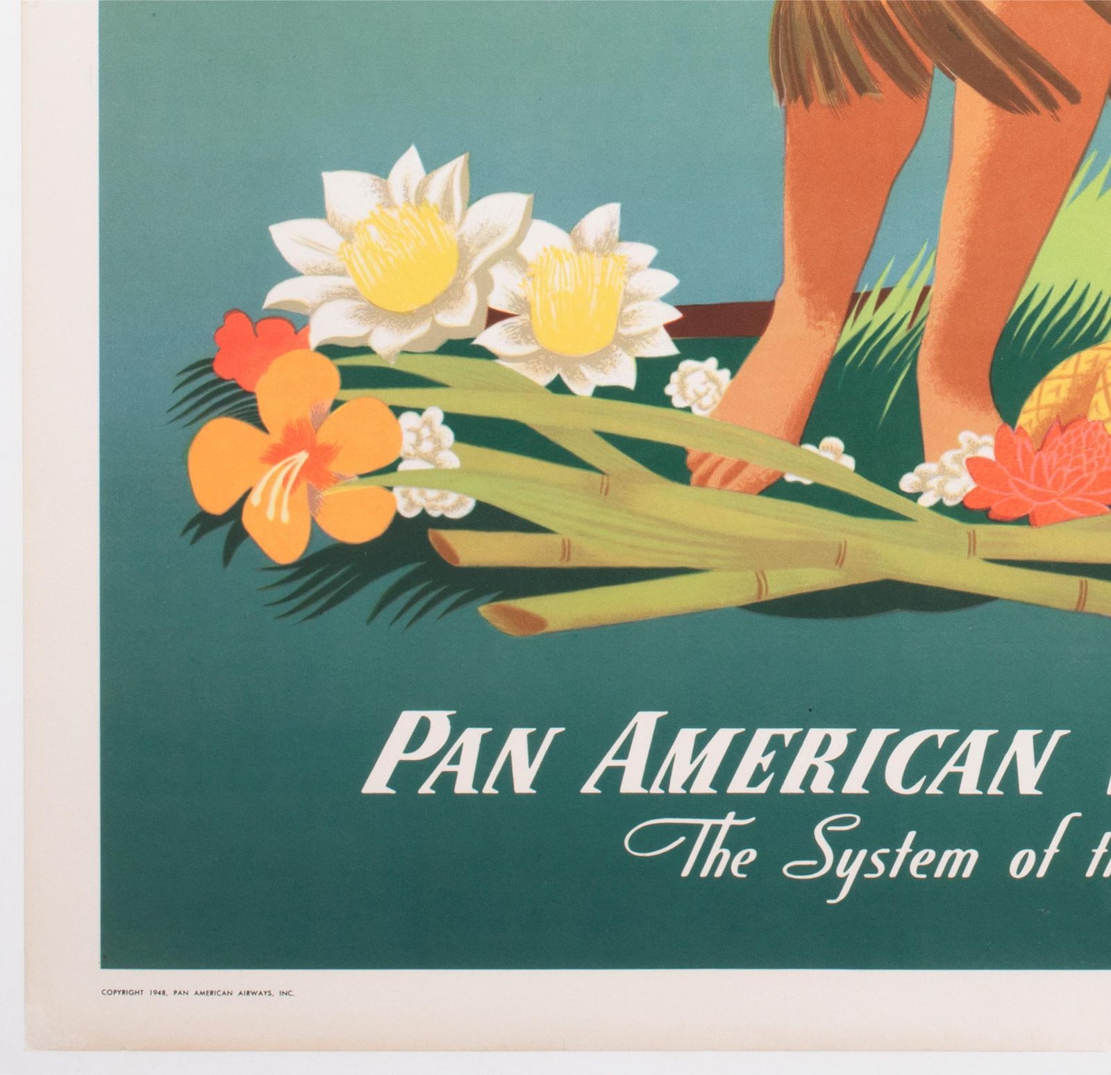 Hawaii By Clipper 1948 Pan American Airline Travel Poster, John Atherton photo buy