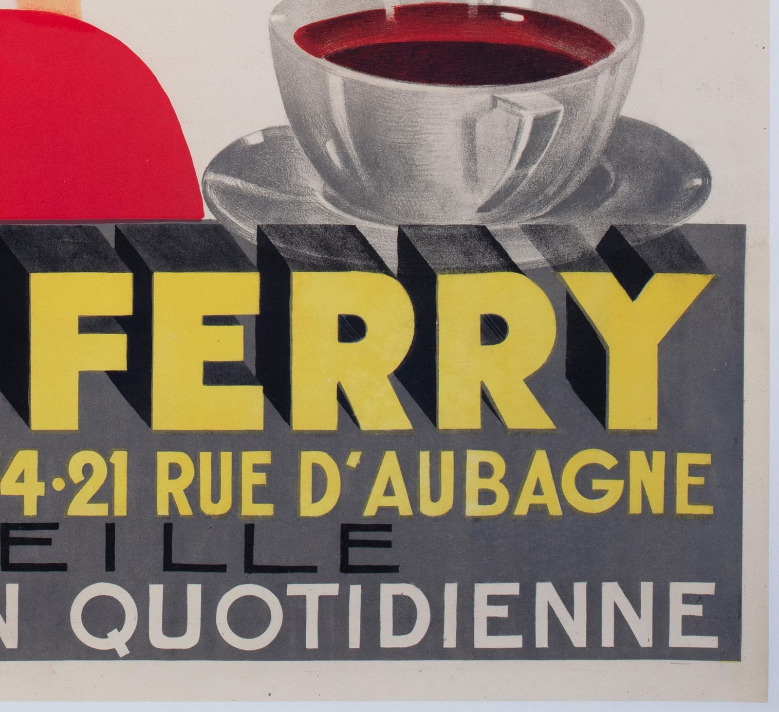 Les Cafes Jules Ferry 1935 Marseille Cafe French Advertising Poster, Nicolitch photo vintage