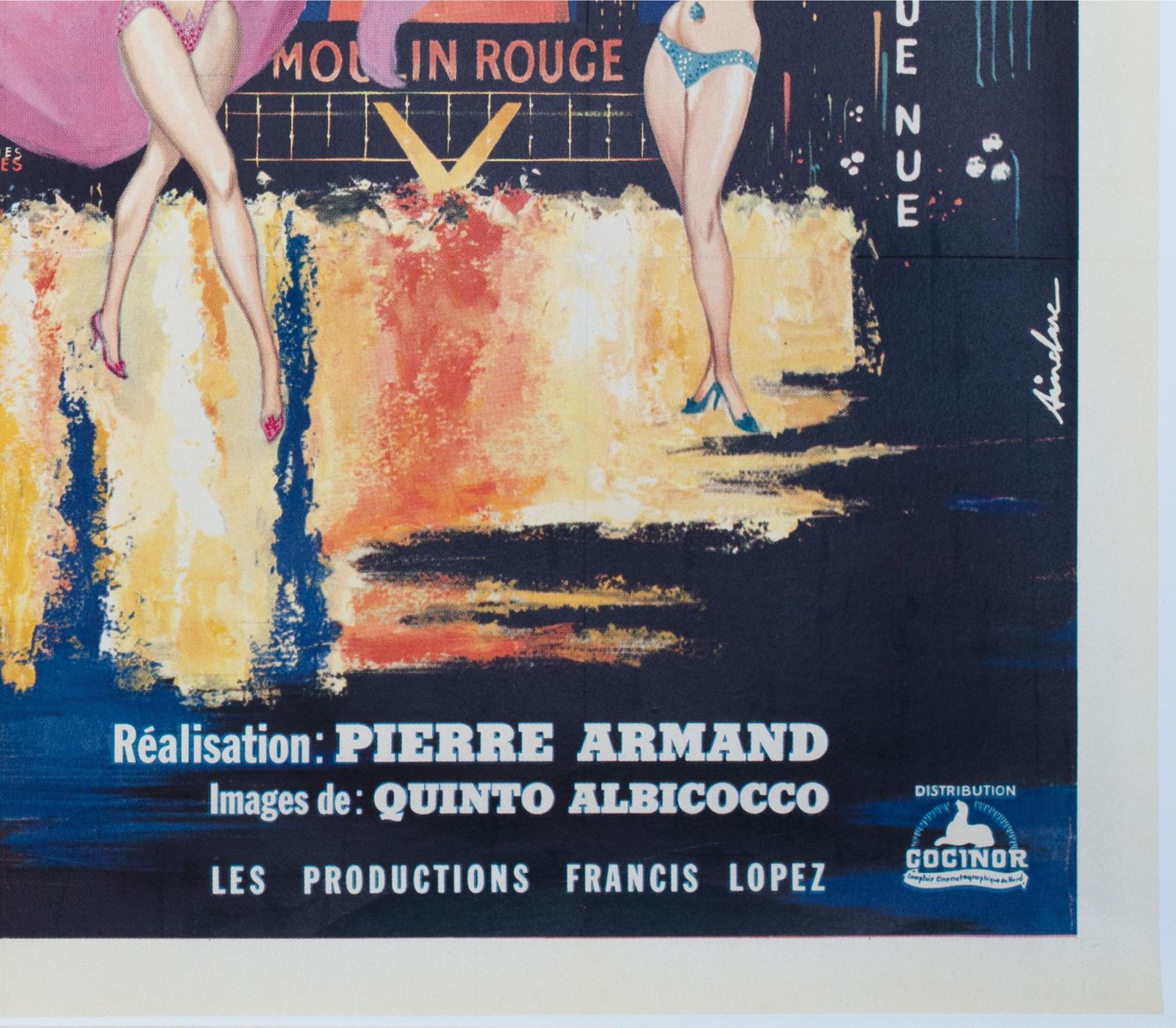 Paris Champagne 1964 French Grande Film Poster, Sinclare photo vintage