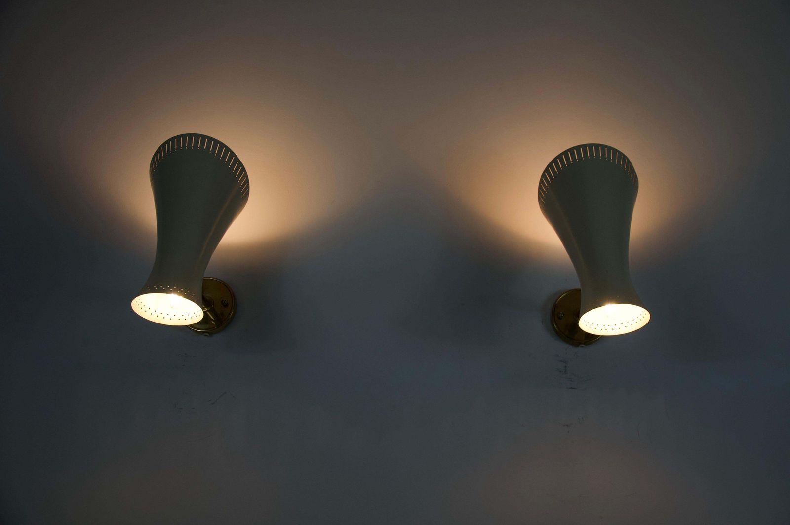 Pair Of Mid Century Modern Brass Diabolo Wall Lamps, Germany, 1950s photo 2798.0