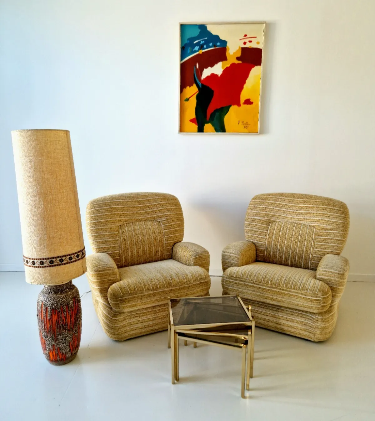 Pair Of Post Modern Italian Club Armchairs 1970s Saporiti