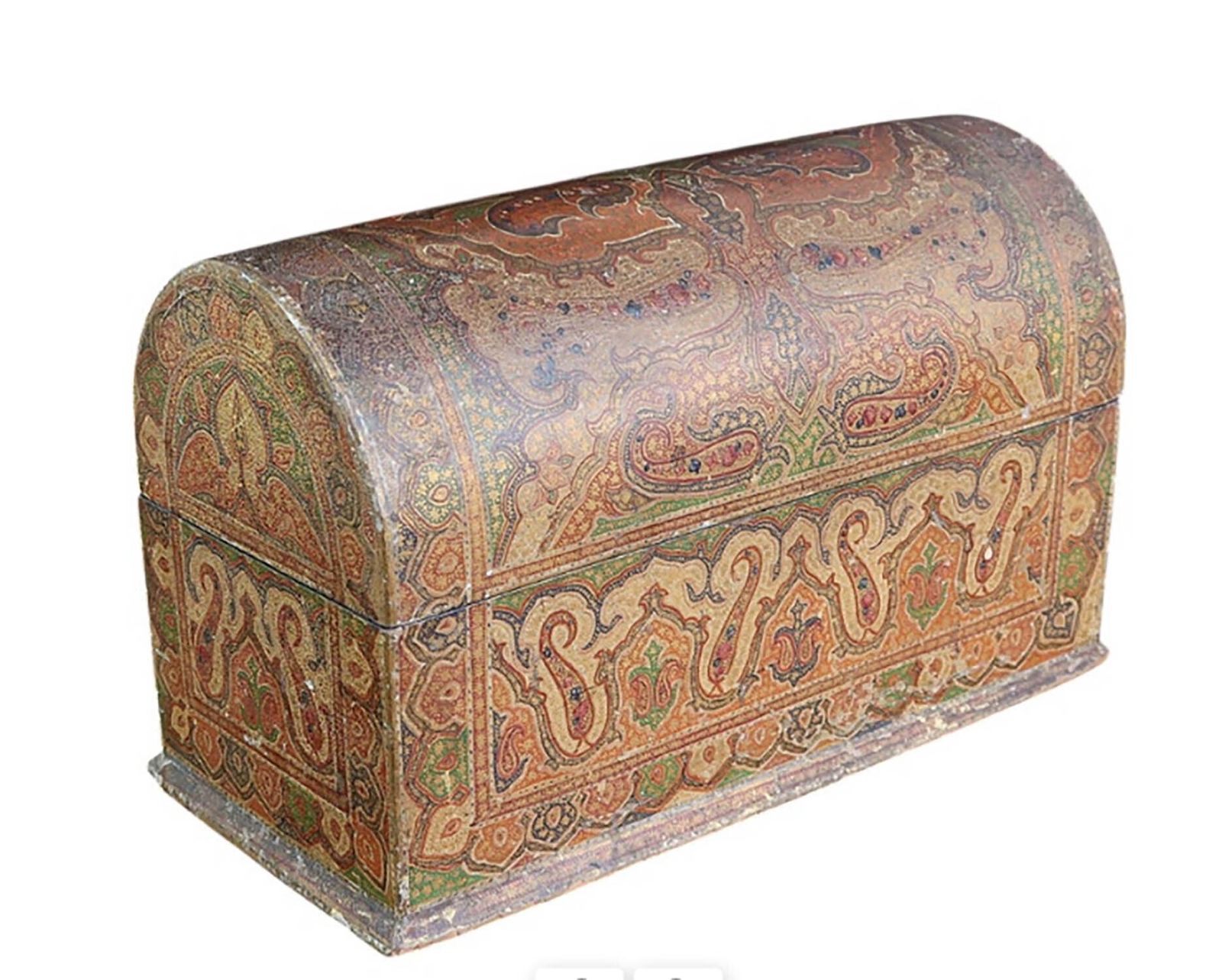 Antique Kashmiri Dome Topped Stationary Box. Late 19th Century