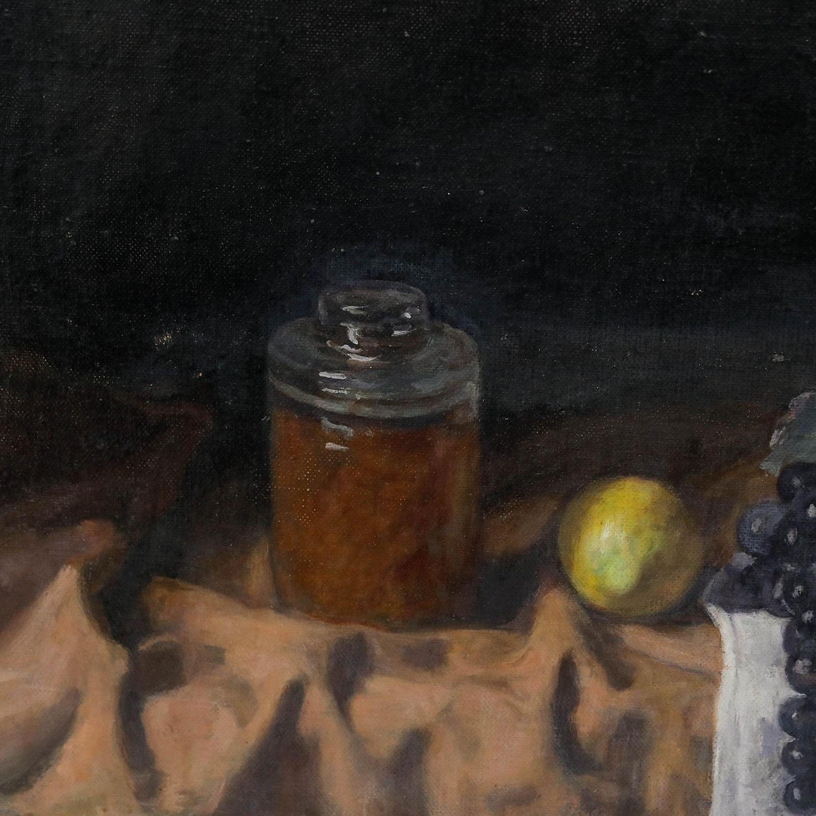 George Weissbort (1928 2013)   1970 Oil, Jars And Fruit On Cloth photo Art