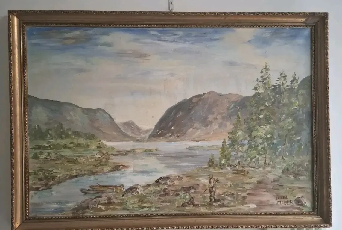 Vintage Original Oil Painting On Canvas By Isaac Magee Northern Ireland