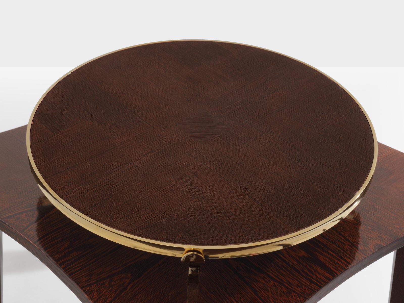 Paire de tables d'appoint en wengé et laiton Alberto Pinto, années 1990 photo 30771.0