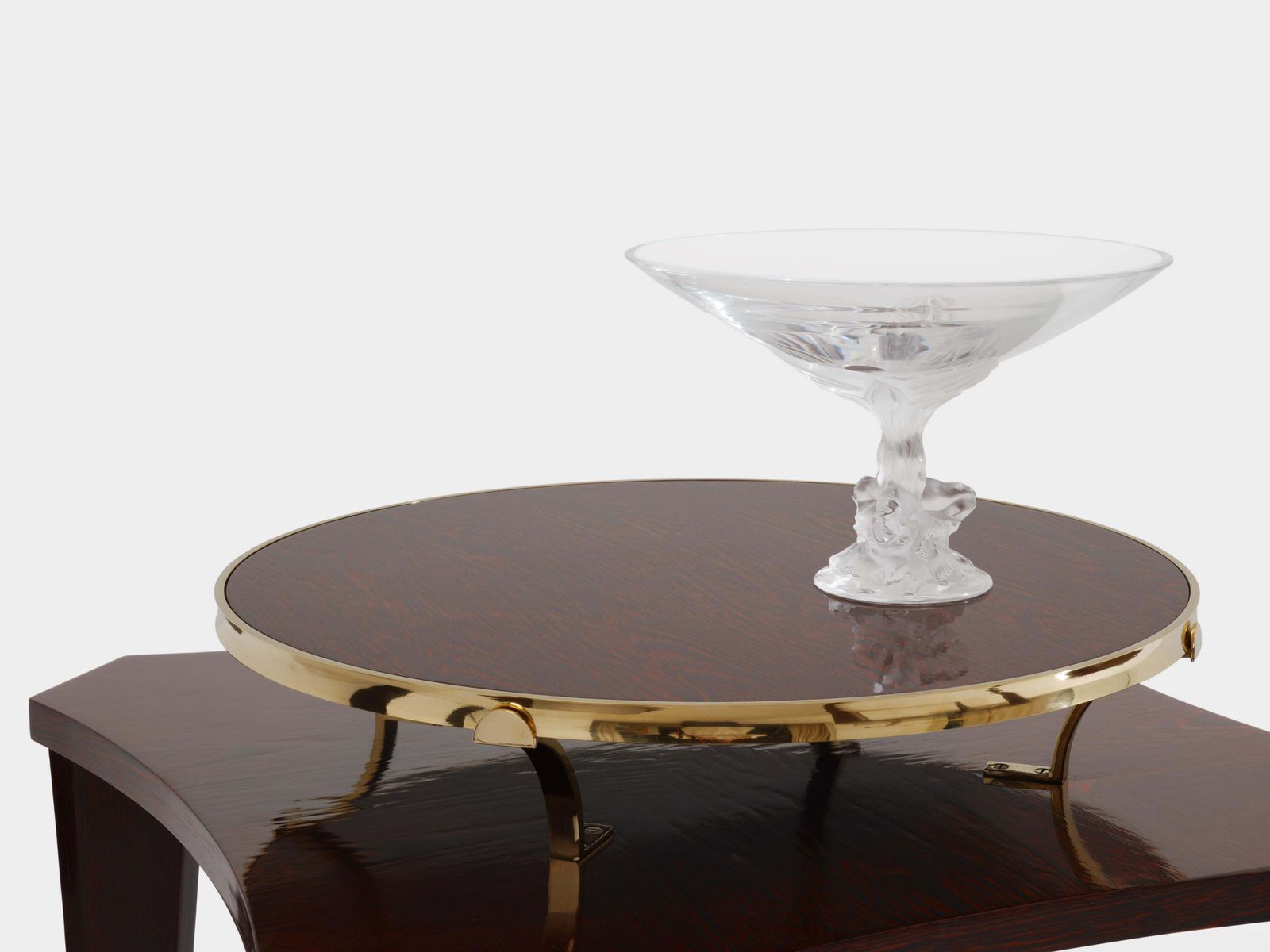 photo for sale Alberto Pinto Pair Of Wengé And Brass Side Tables 1990s