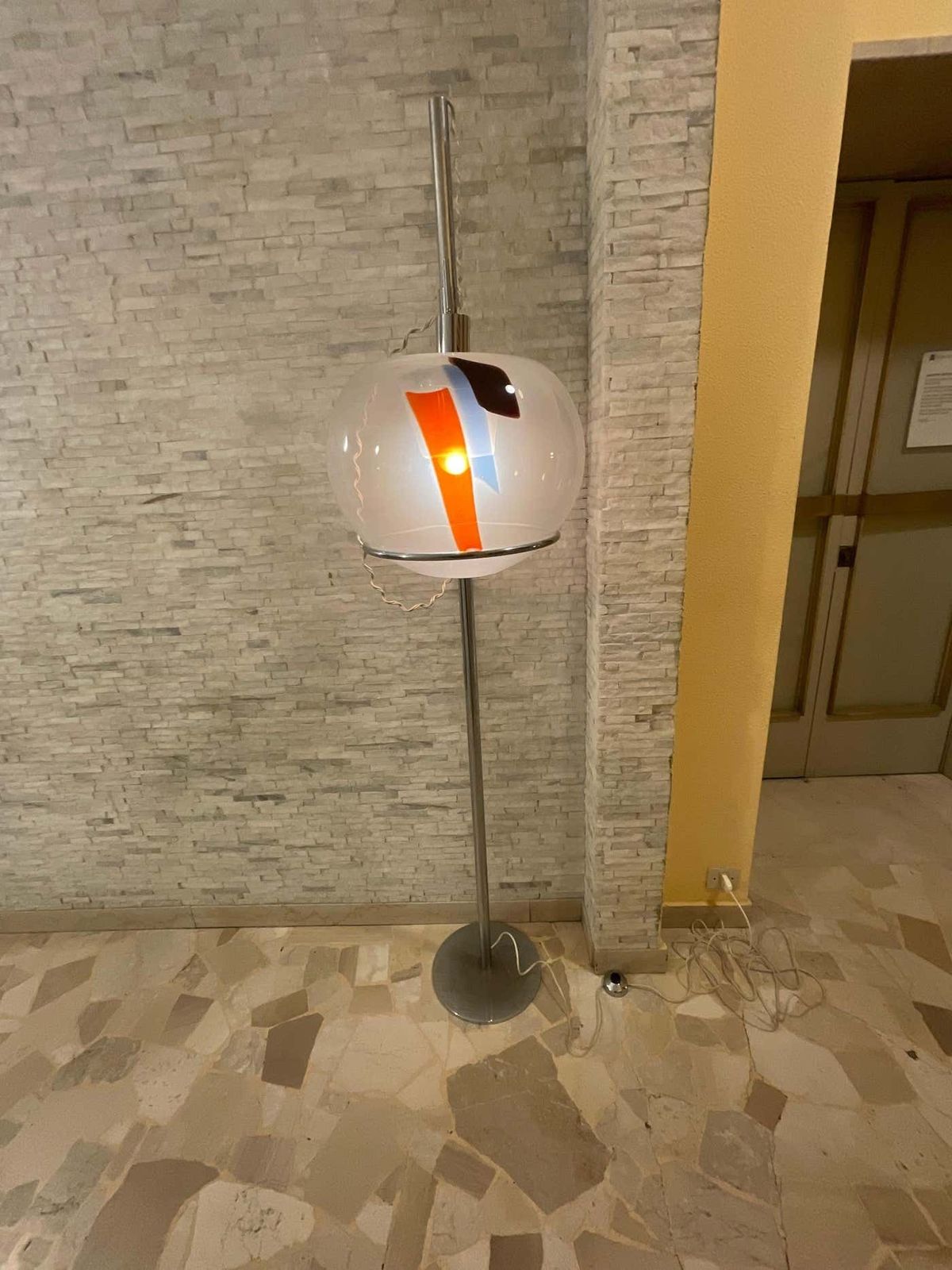 Carlo Nason   Floor Lamp With Blown Murano Glass   Italy 1970 photo buy