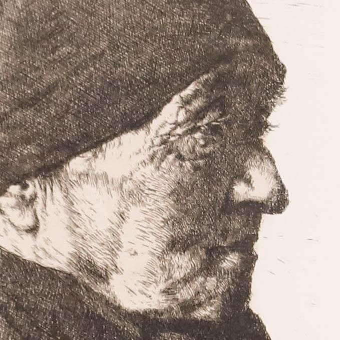 Wilhelm Leibl (1844 1900)   Framed 1874 Etching, Elderly Man And Woman photo Art