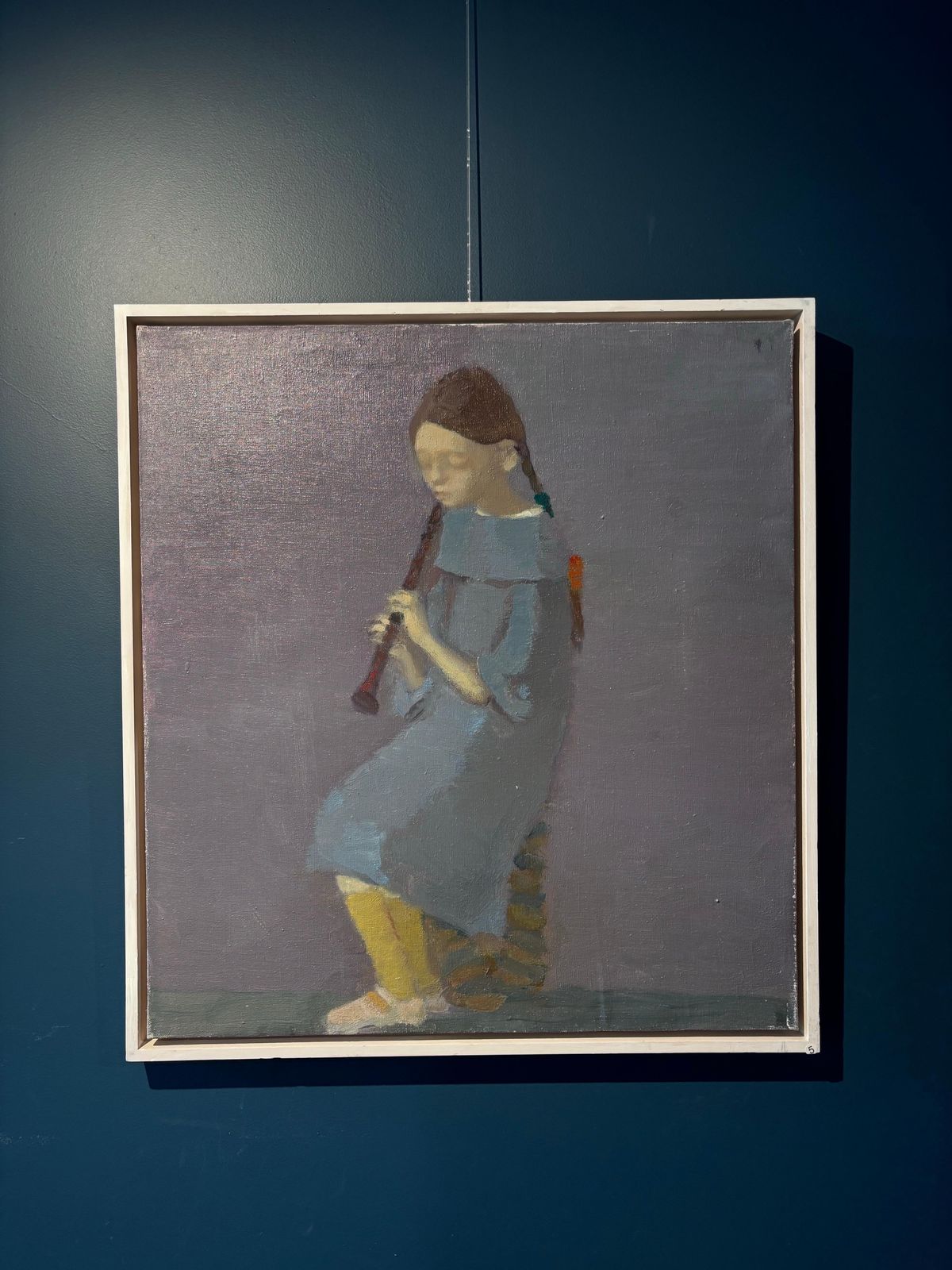 Igor Smekalov Portrait With Flute   21st Century, Contemporary, Oil, Portrait Painting, Blue. photo furniture