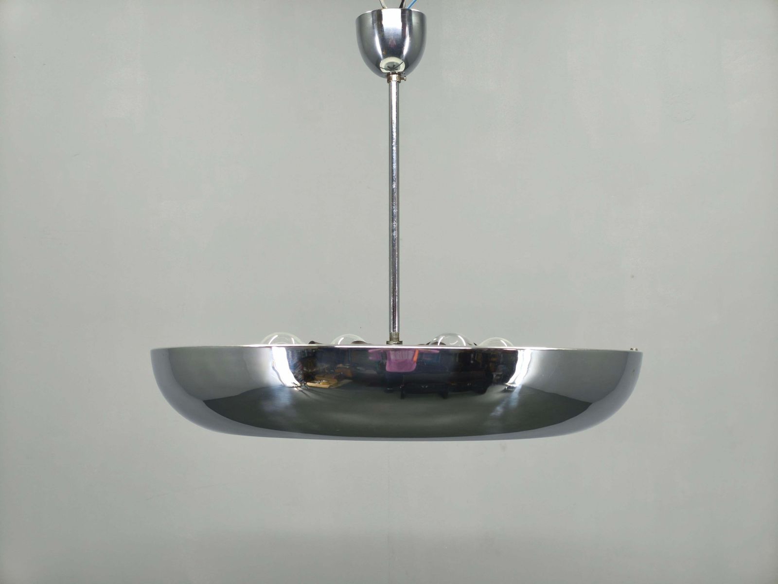 Bauhaus Ufo Chandelier By Josef Hurka For Napako, 1930s photo for sale