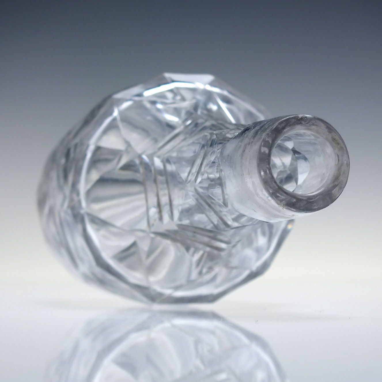 photo for sale Pair Of Georgian Irish Cut Glass Oil & Vinegar Cruet Bottles With Silver Plated Stand C1770 80