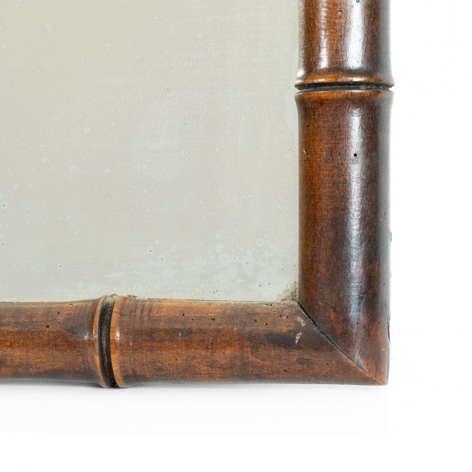 Large 19th Century French Faux Bamboo Foxed Mirror. photo Home Decor