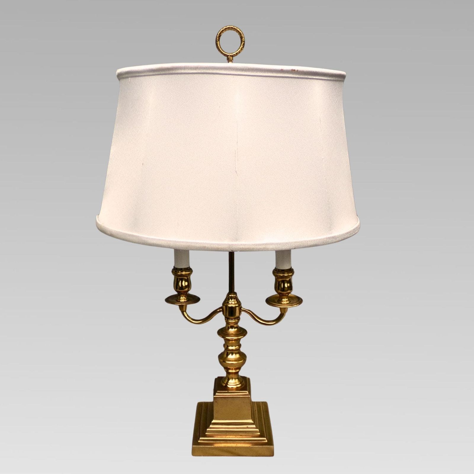 Stunning Vintage French Empire Candelabra Style Twin Arm Brass Table Lamp.
