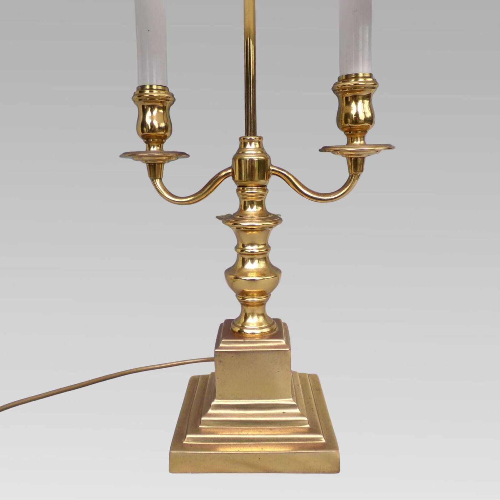 Stunning Vintage French Empire Candelabra Style Twin Arm Brass Table Lamp. photo furniture