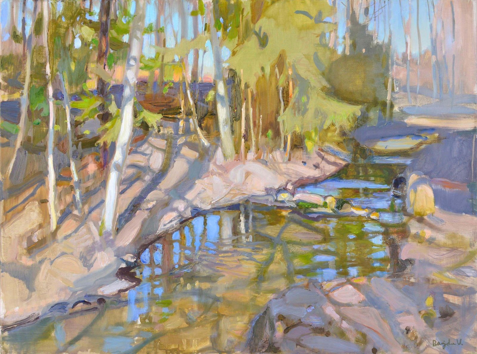 In April Sun. Painting By Valery Bayda  Oil On Canvas