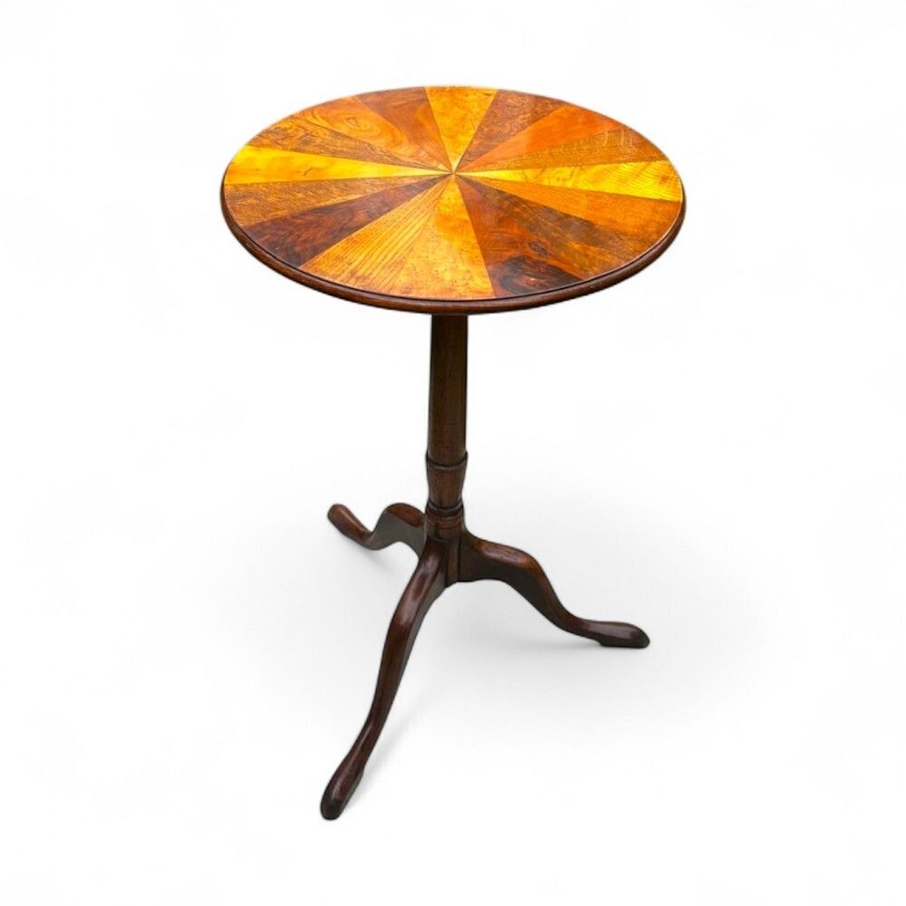 19th Century Specimen Wood Side Table With Sunburst Top photo furniture