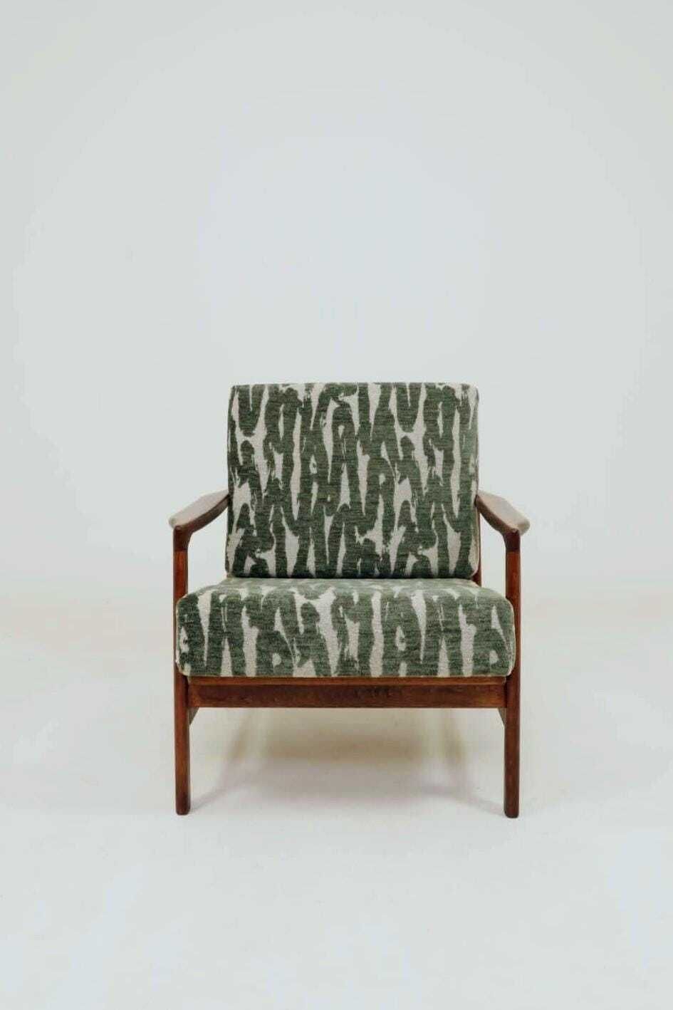 Vintage Armchair Green Cushions Classic Design Mcm Lounge Chair, 1960, Poland photo Furniture