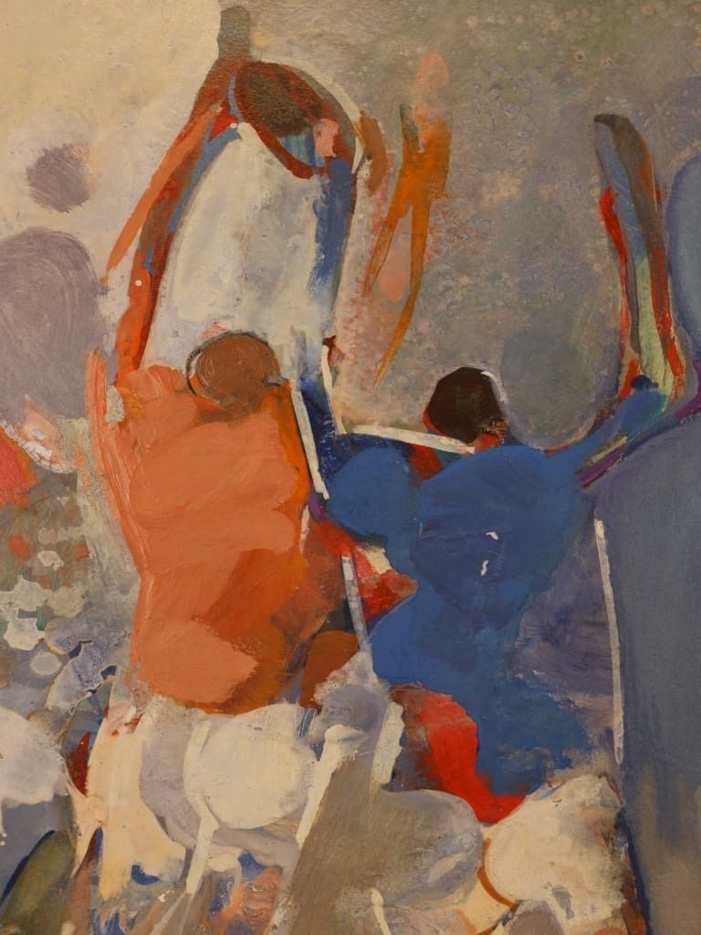 Pierre Chièze (1929–2011) Rugby The Line Out Mid Century French School photo for sale