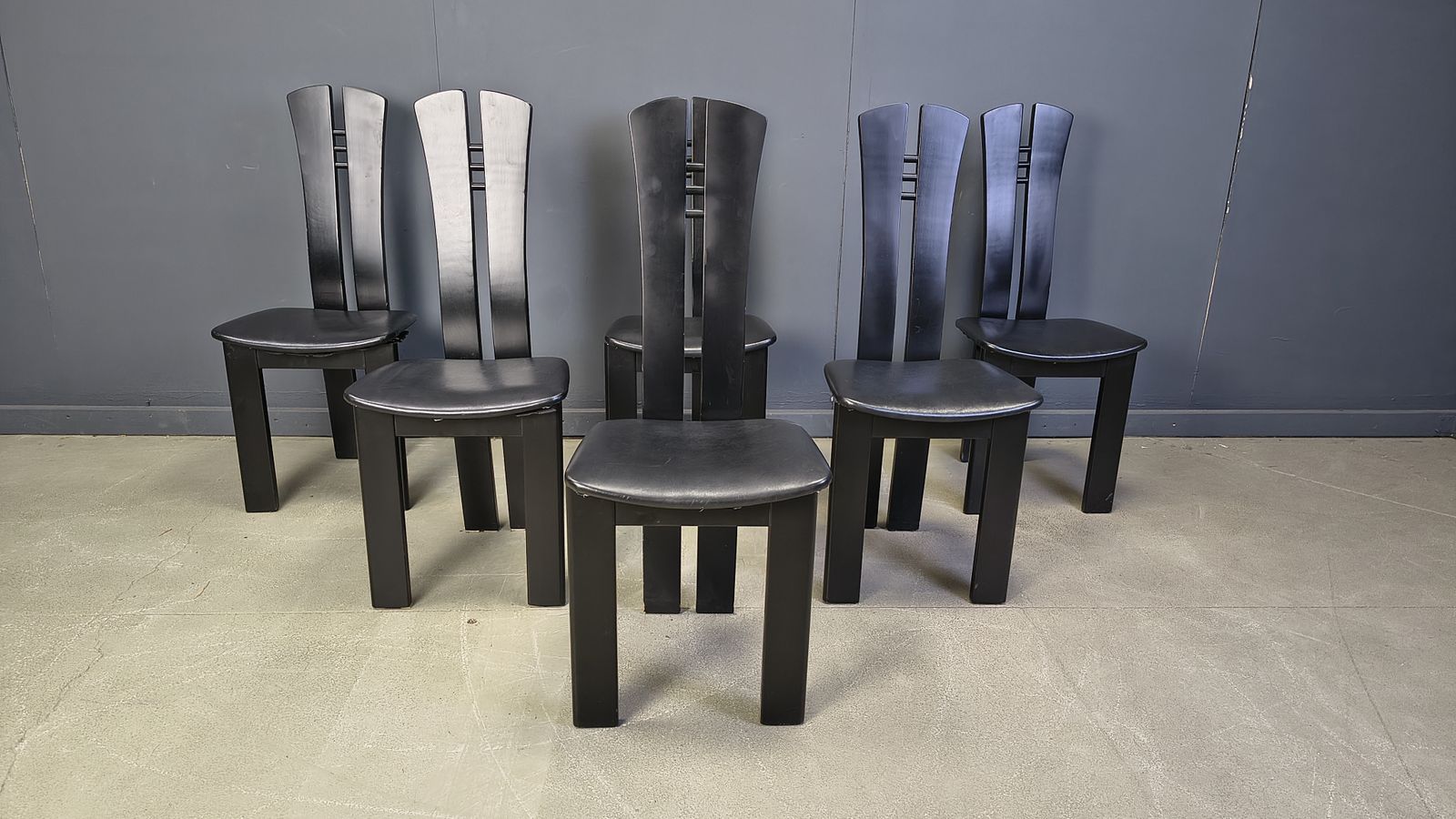 650.0 Post Modern Wooden Dining Chairs, 1980s   Set Of 6 photo