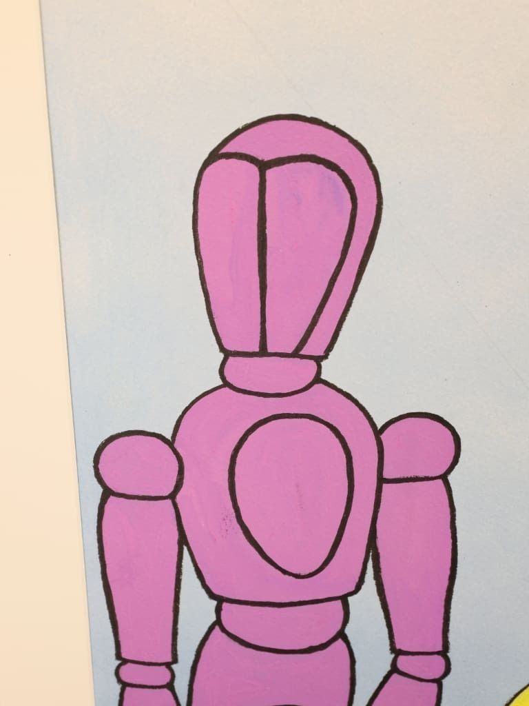 Derek Carruthers (1935–2021) – Untitled (Chromatic Mannequin Figures) – Original Watercolour, Dated February 2004 photo 700.0