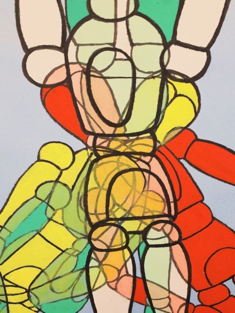 Derek Carruthers (1935–2021) – Untitled (Chromatic Mannequin Figures) – Original Watercolour, Dated February 2004 photo vinterior