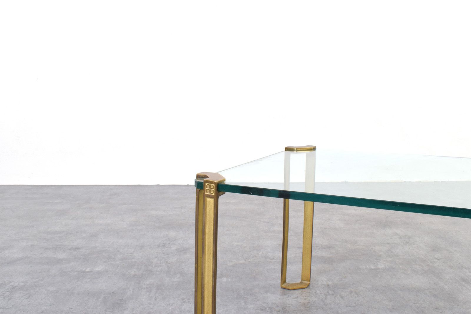 photo buy Hollywood Regency Brass And Glass Coffee Tables By Peter Ghyczy, 1970s, Set Of 2
