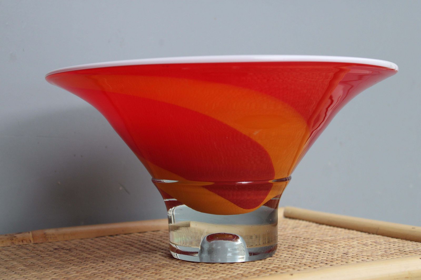 692.0 Italy Colored Murano Glass Round Cup. photo