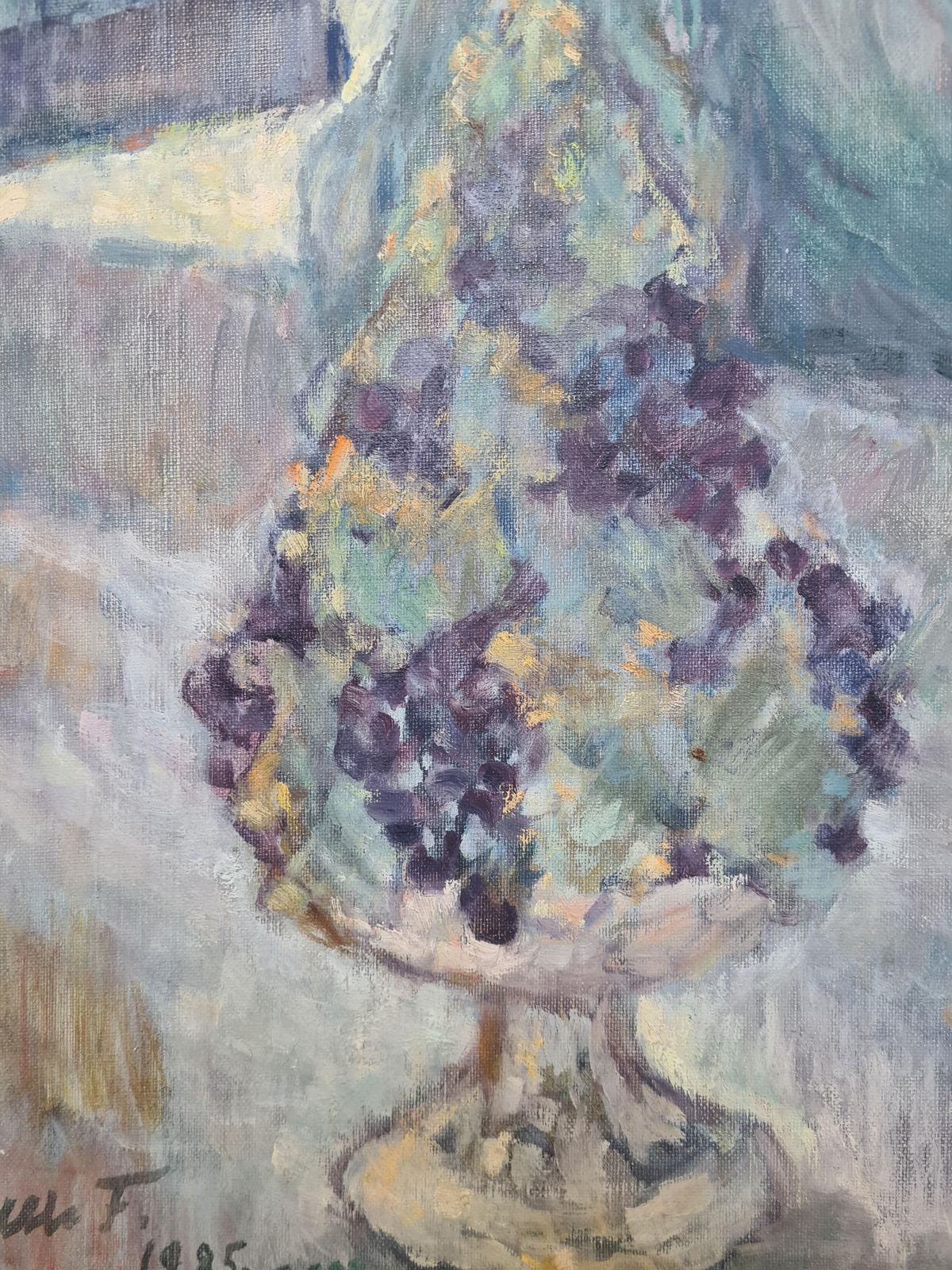 Ulla Fribrock Portrait Of Woman In Interior, Oil On Canvas Modern Figurative Late 20th Century 1985. photo Art