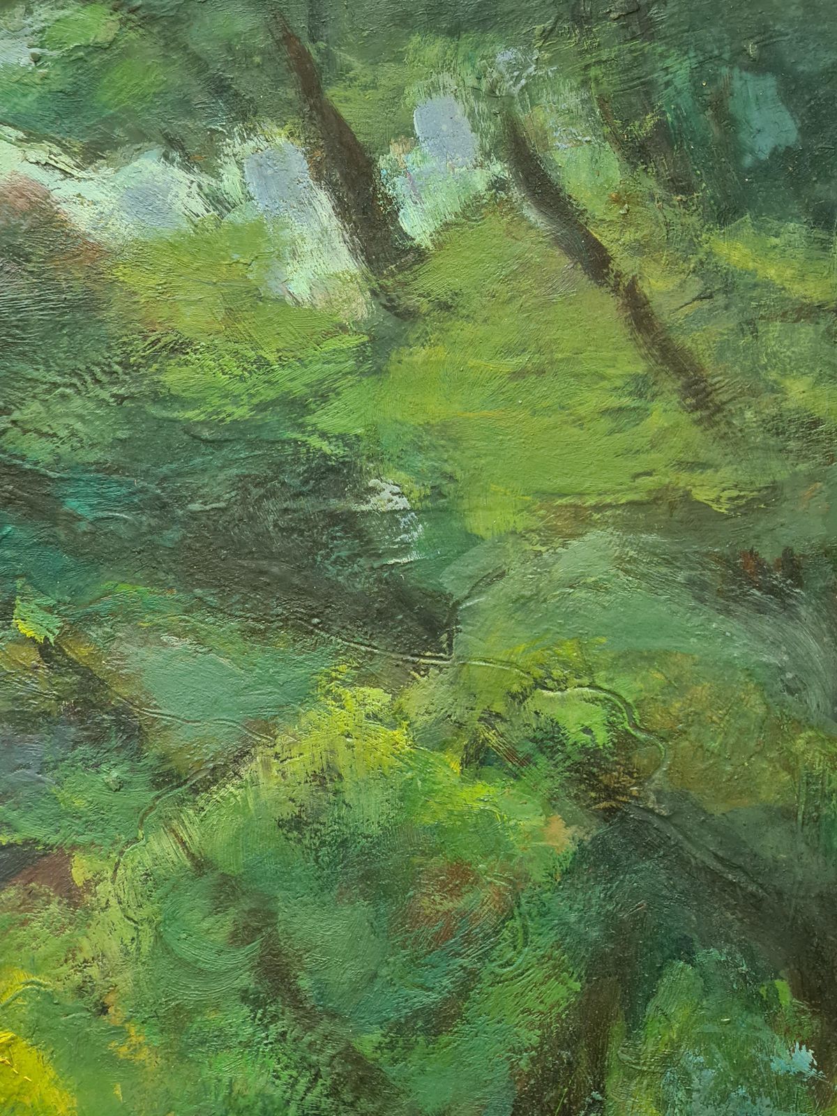 Jean Perret Sunny Wooded Glade, Mid Century Oil On Board Landscape, 54x64 Cm. photo buy