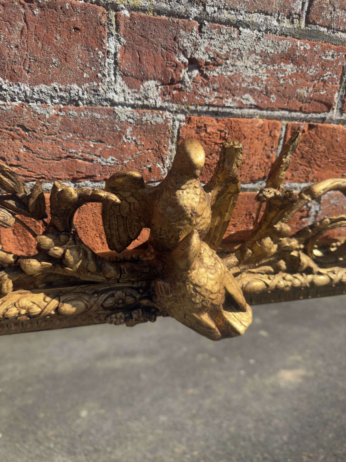 A Highly Impressive Large Antique English 19th Century Gilt Overmantle Mirror. photo furniture