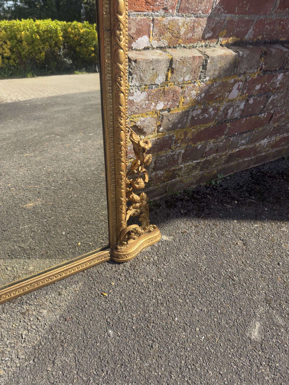 A Highly Impressive Large Antique English 19th Century Gilt Overmantle Mirror. photo Home Decor