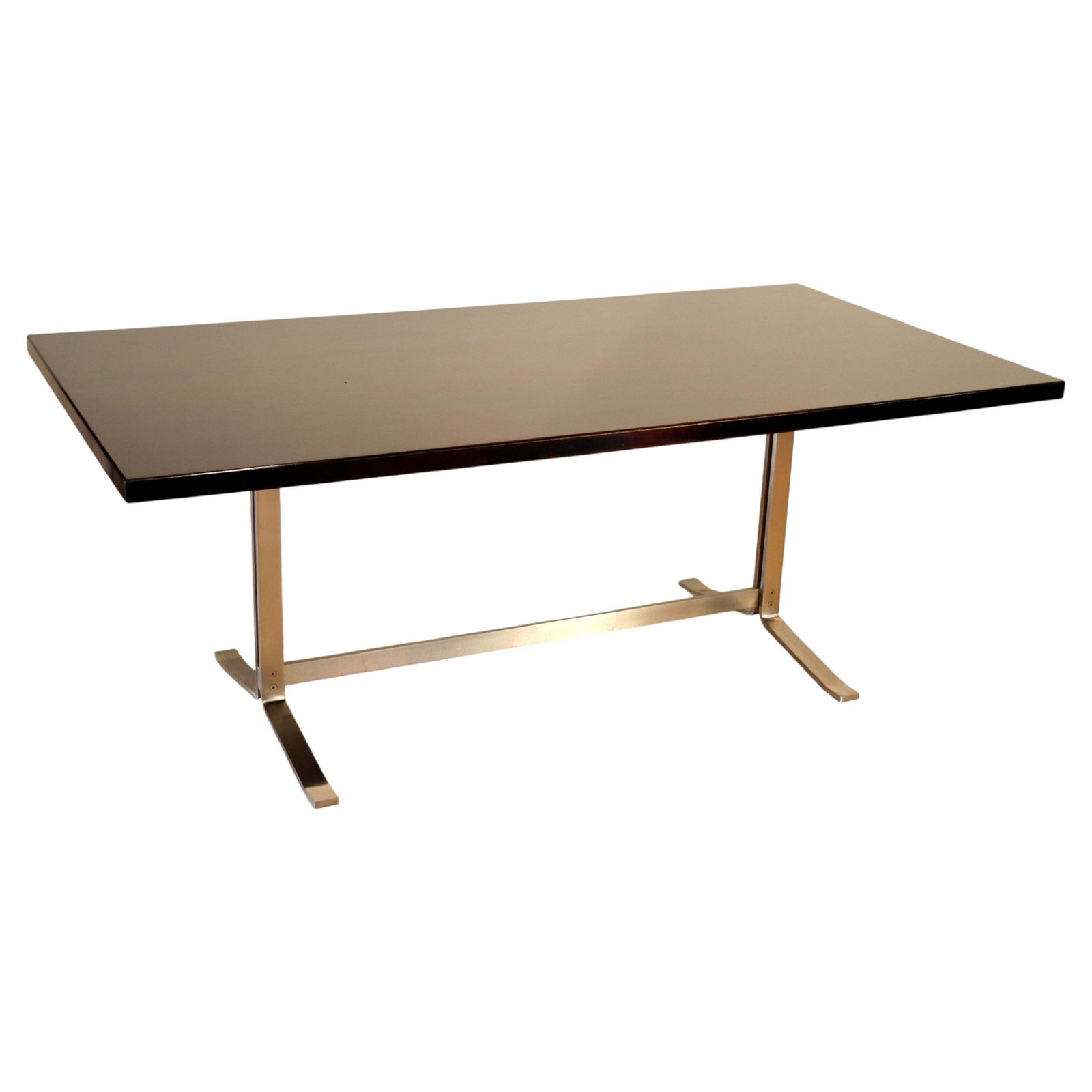 Mid Century Formanova Table Rosewood Chromed Steel By Gianni Moscatelli, 1965.