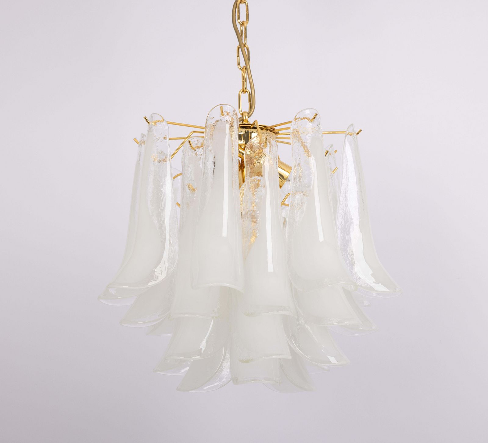 Stunning Large Murano Glass Petals Chandelier Italy, 1980s photo for sale