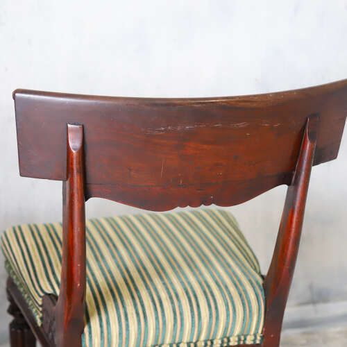 1250.0 Pair Of William IV Mahogany Side Chairs With Regency Stripe Upholstery, C.1830 photo