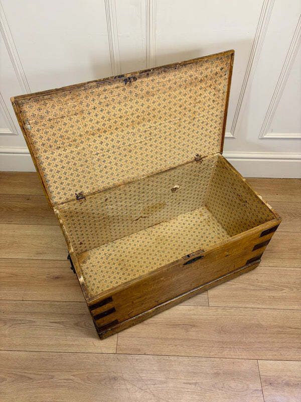 Antique Pine Storage Box Coffee Table photo furniture