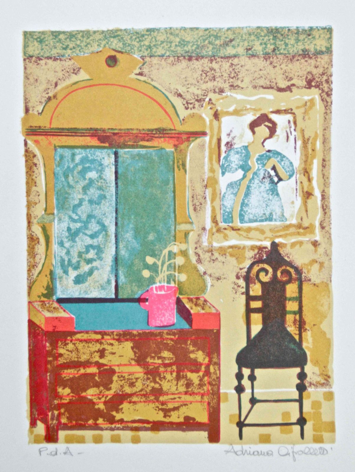 Adriana Cipollettaroom   Lithograph By Adriana Cipolletta   1970 Ca1970 Ca