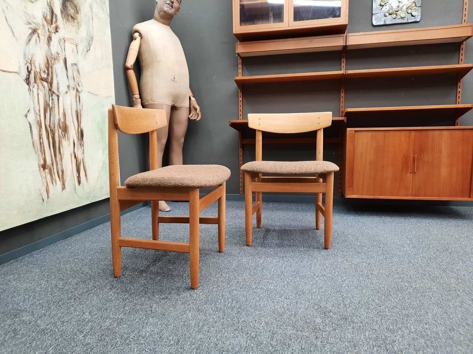 Danish Chairs By Børge Mogensen For Søborg Møbelfabrik, 1960s, Set Of 2 photo for sale