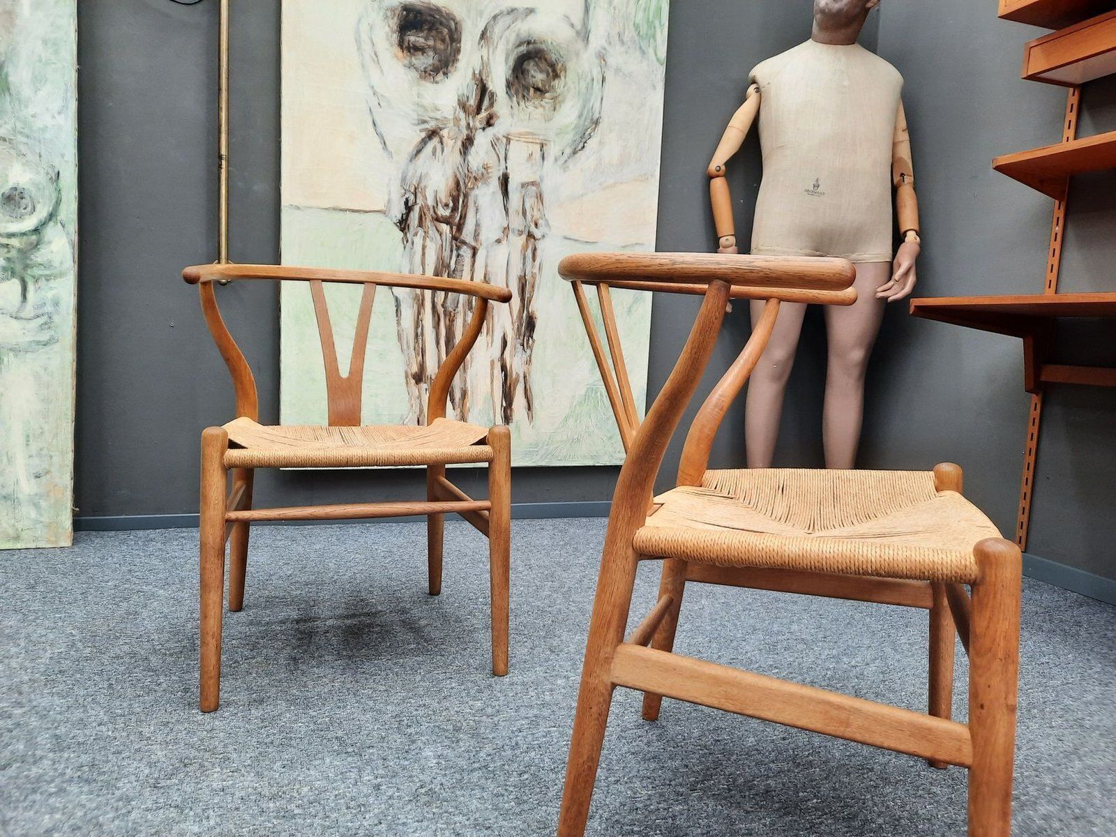 Wishbone Chairs By Hans Wegner For Carl Hansen & Son, 1960s, Set Of 2 photo vintage