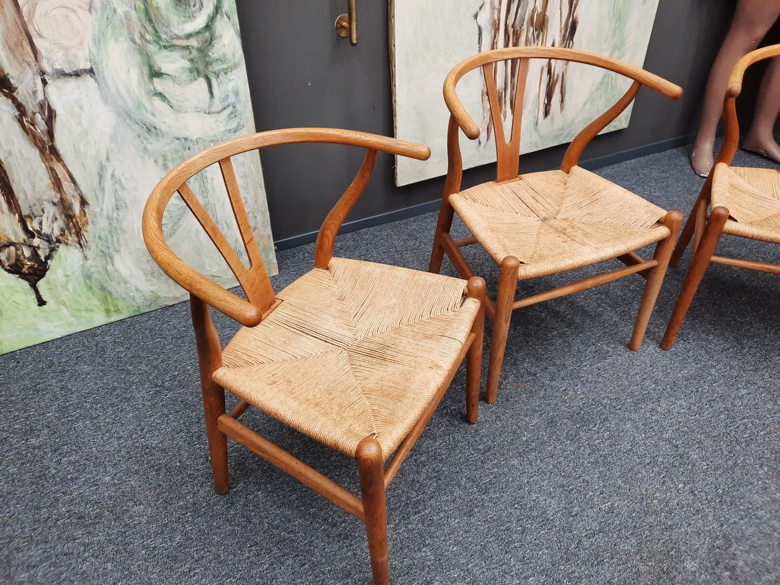 Furniture Wishbone Chairs By Hans Wegner For Carl Hansen & Son, 1960s, Set Of 4 photo
