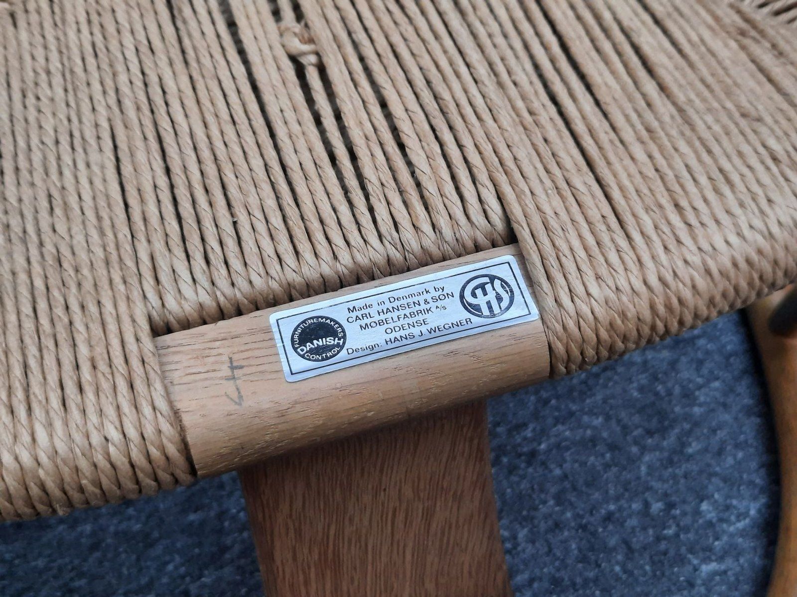 photo vintage Wishbone Chairs By Hans Wegner For Carl Hansen & Son, 1960s, Set Of 4