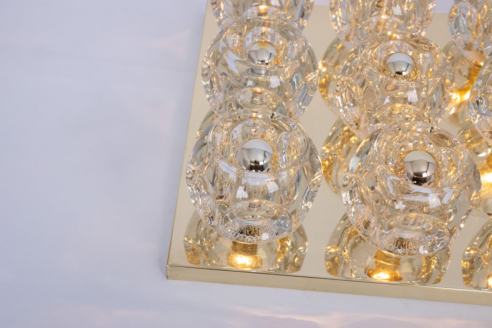 Large Stunning Glass Flushmount By Peill & Putzler, Germany, 1970s photo vintage