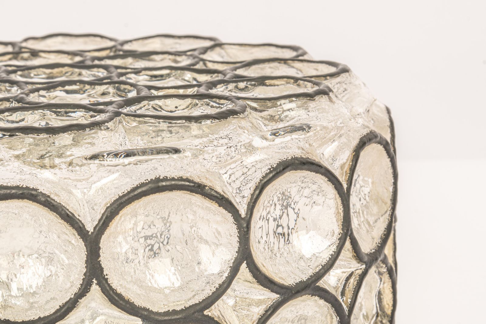 1 Of 8 Petite Iron And Glass Wall Or Ceiling Lights By Limburg, Germany, 1960s photo vinterior