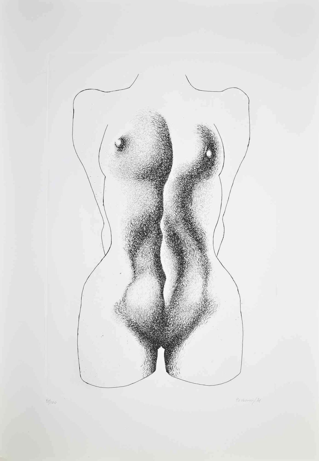 Giacomo Porzanonude   Etching By Giacomo Porzano   19721972