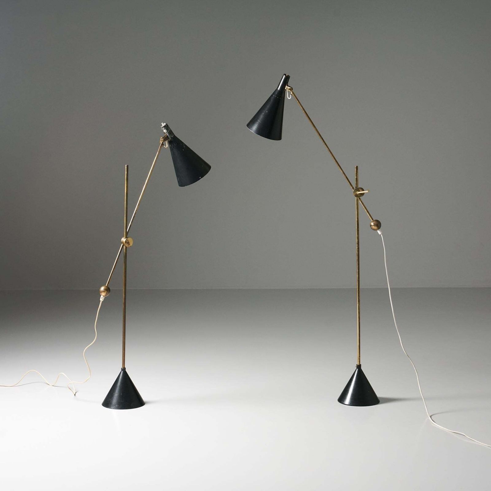 Pair Of K10 11 Scandinavian Modern Floor Lamps, Tapio Wirkkala, Idman Oy, 1950s photo furniture