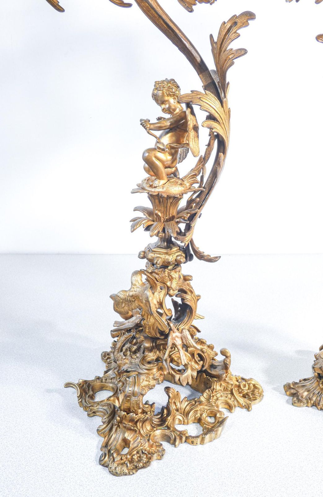 2350.0 Pair Of Large Six Lumen Napoleon III Candelabra In Gilded Bronze. Mid 1800s photo