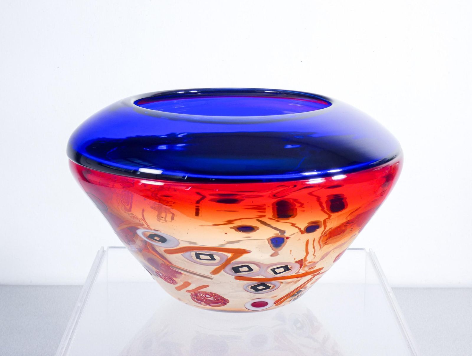 Murano Blown Glass Vase, Design Stefano Toso. Italy, 90s photo for sale