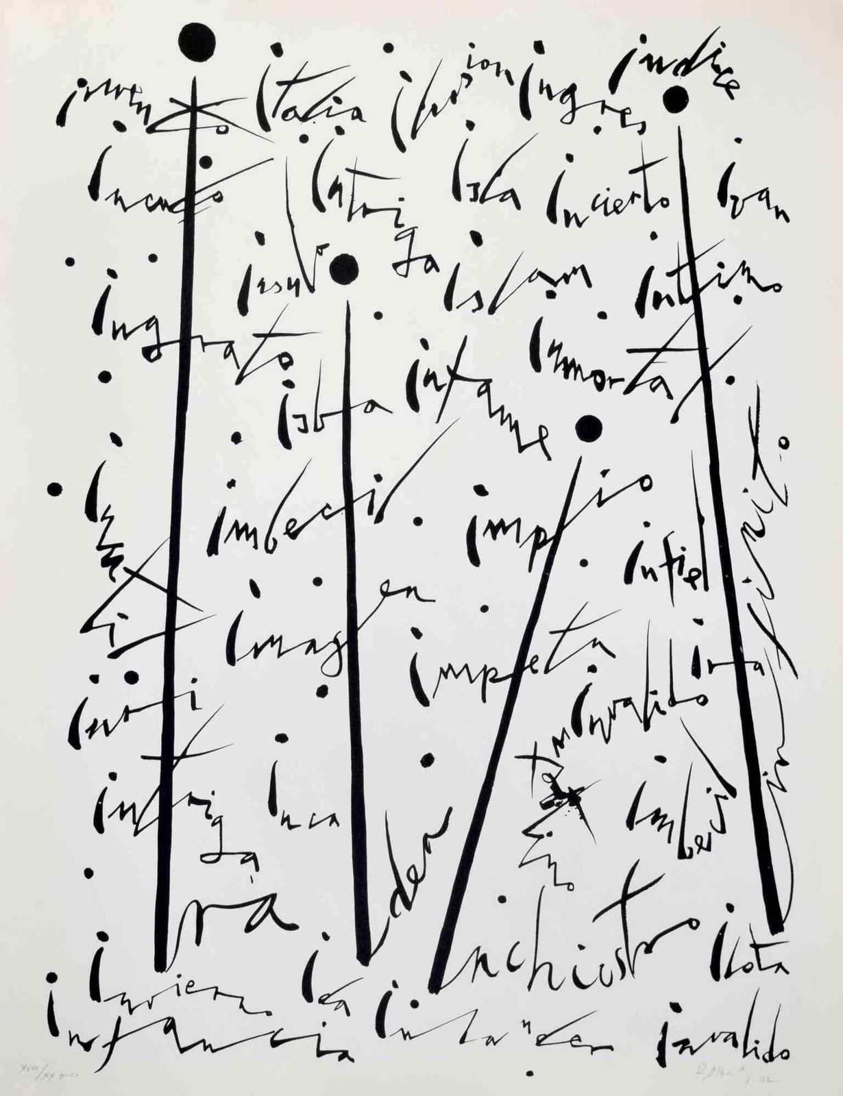 Rafael Albertiletter I   Lithograph By Rafael Alberti   19721972