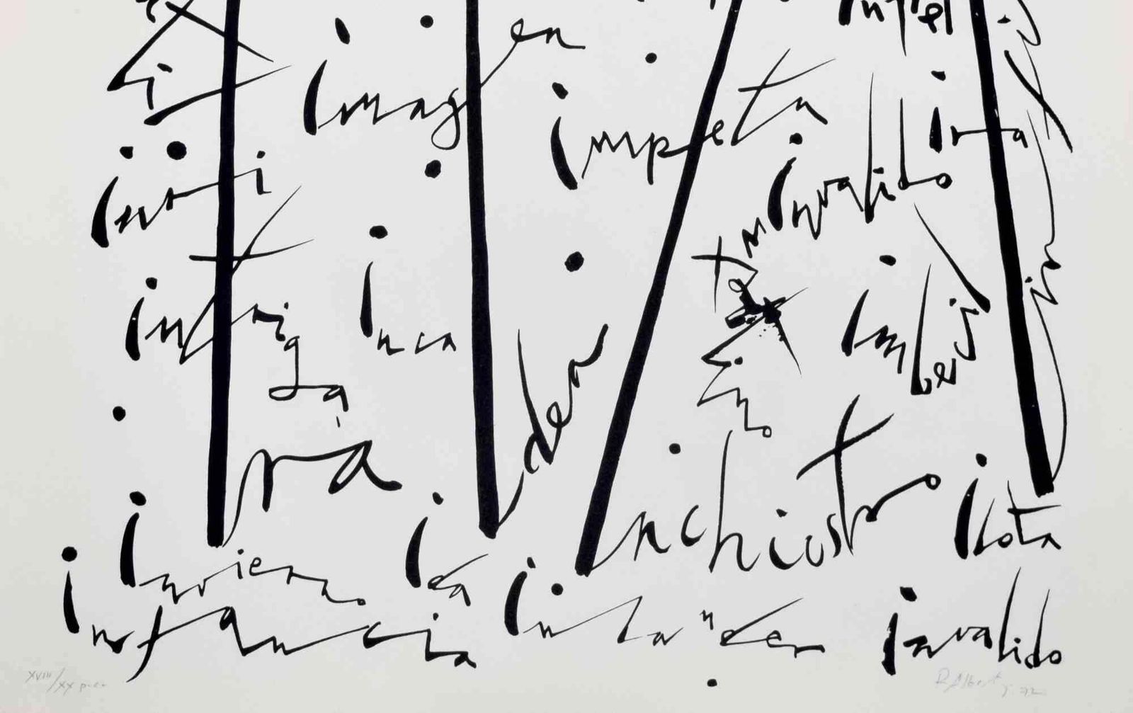 Rafael Albertiletter I   Lithograph By Rafael Alberti   19721972 photo furniture