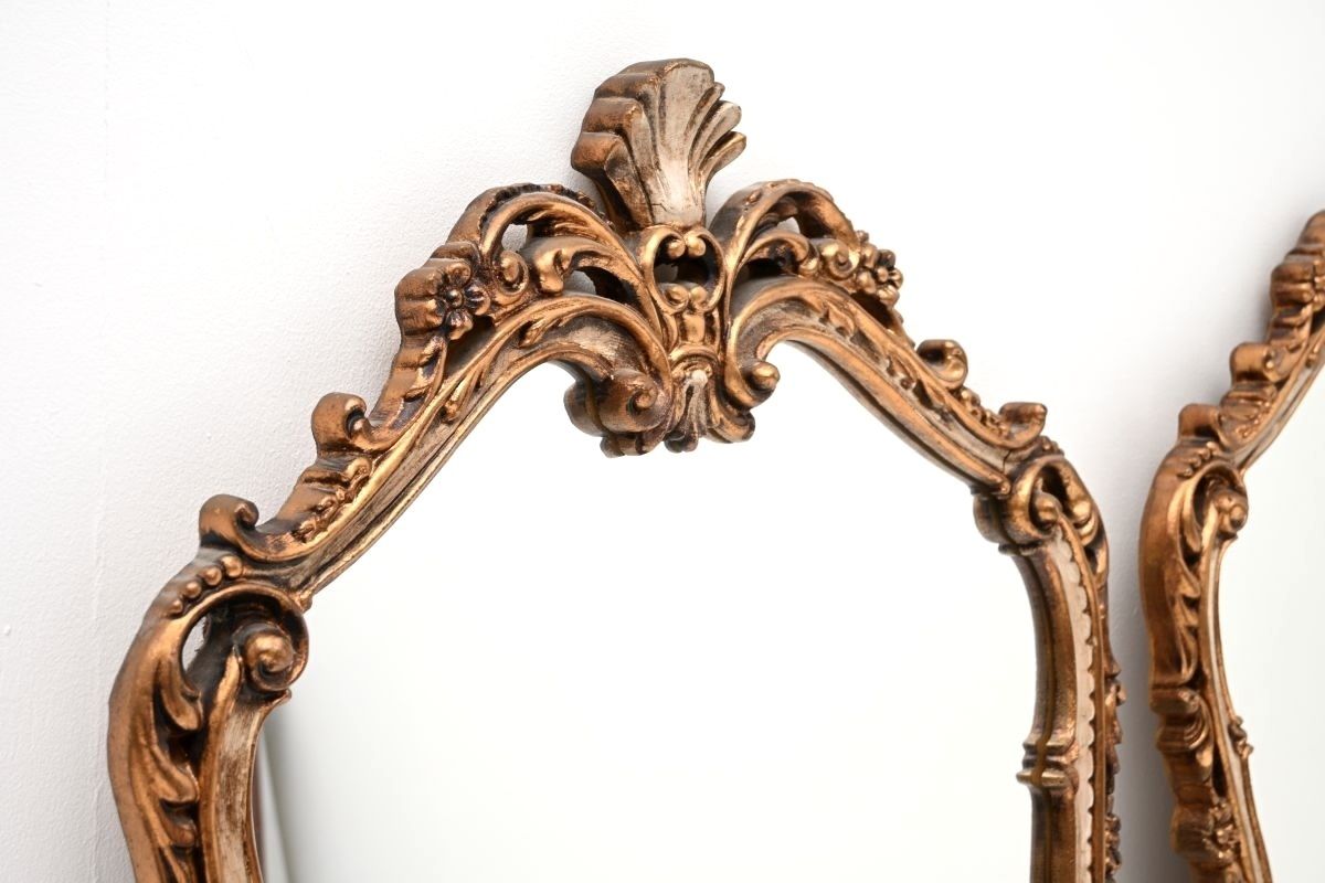 Pair Of Antique French Rococo Style Gilt Wood Mirrors photo 1495.0