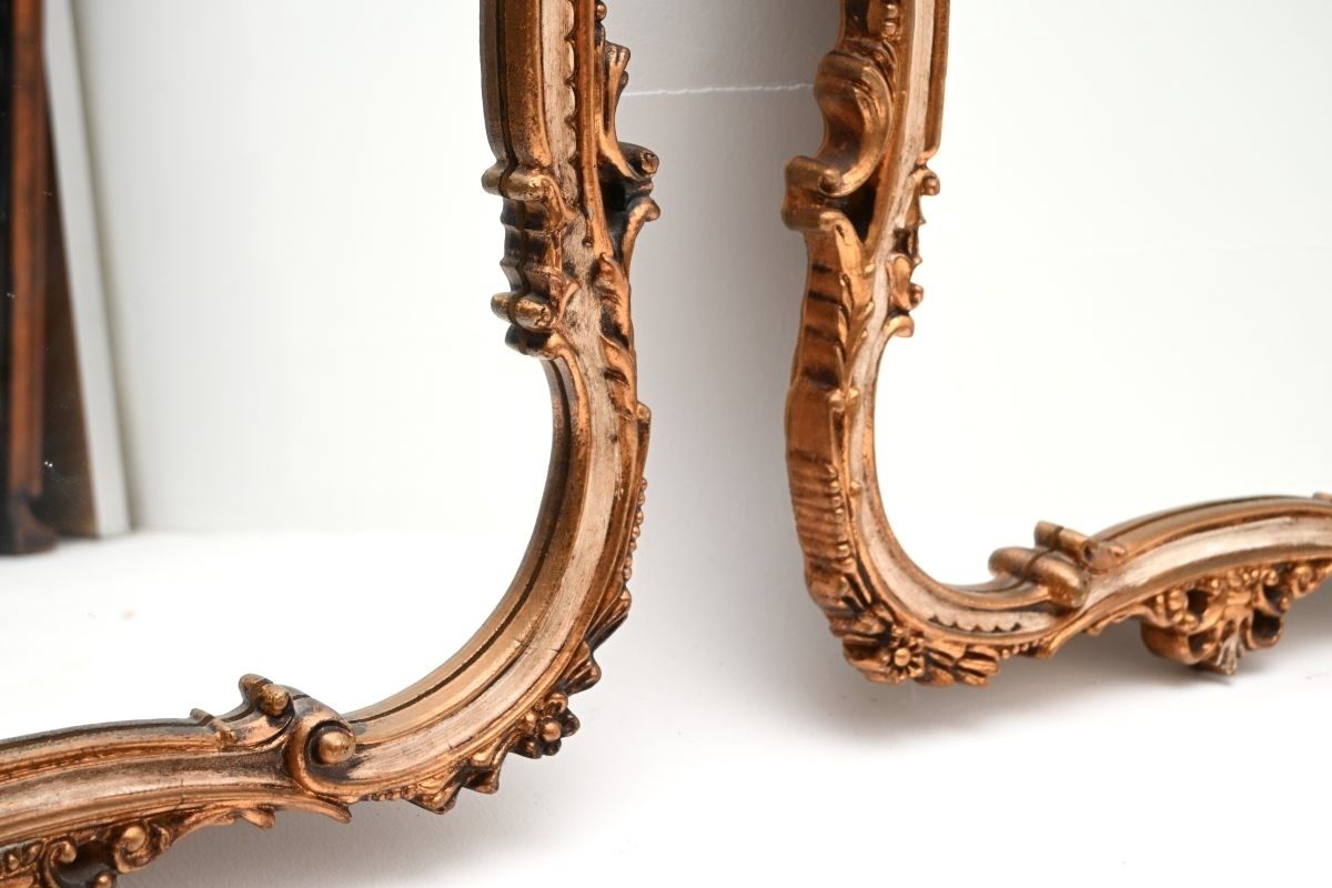 Pair Of Antique French Rococo Style Gilt Wood Mirrors photo buy